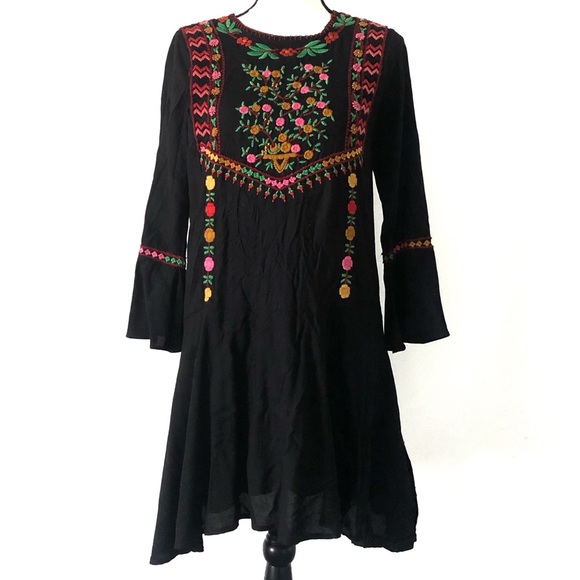 Joie Gosinda Embroidered Bell-Sleeve Dress NWOT - Picture 2 of 5